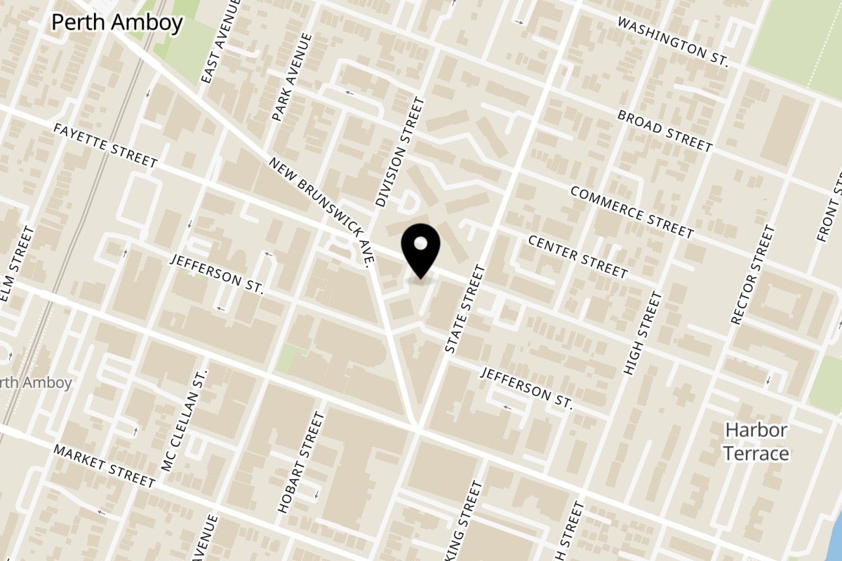 Map showing the location of Riva's Bbq Restaurant on 141 Fayette St B in Perth Amboy